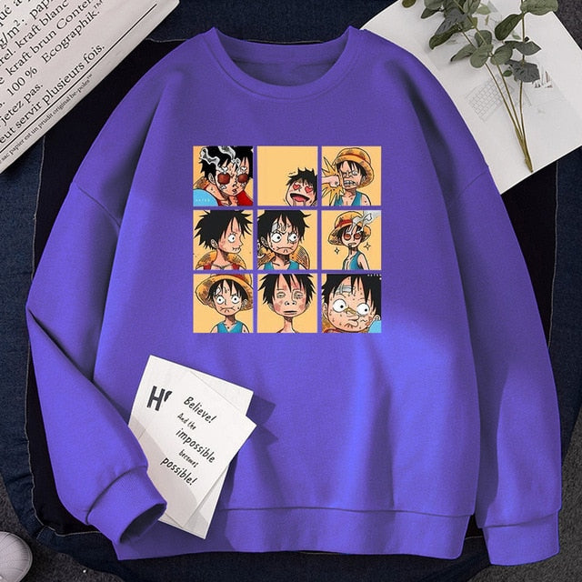 Monkey D. Luffy Grid Sweatshirt One Piece