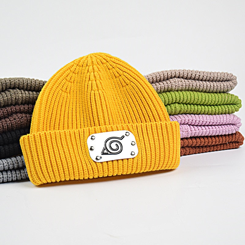 Hidden Leaf Village Beanie With Metal Band