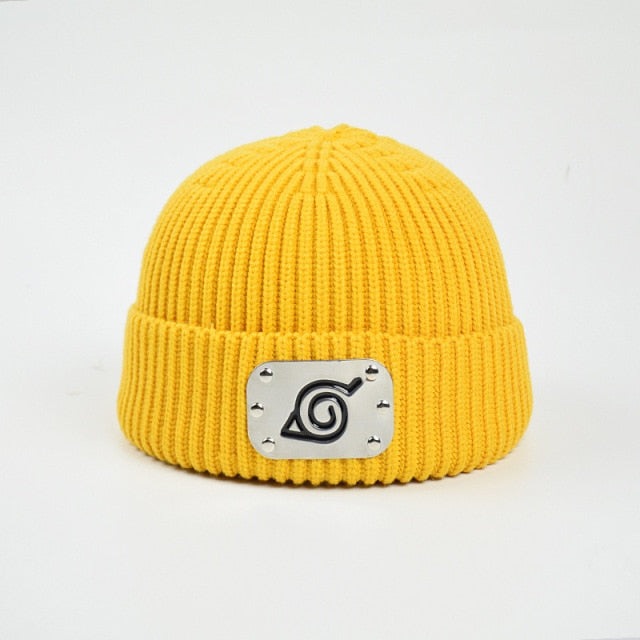 Hidden Leaf Village Beanie With Metal Band Naruto