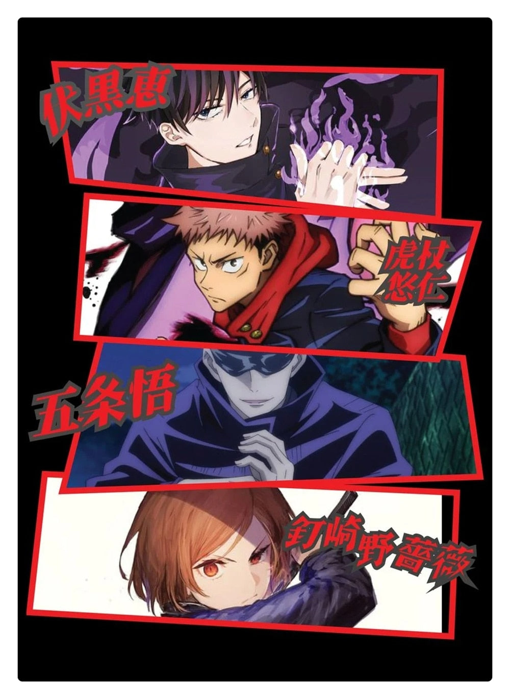 Jujutsu Kaisen Characters Poster Jujutsu Kaisen